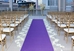 majestic purple aisle runner with city view